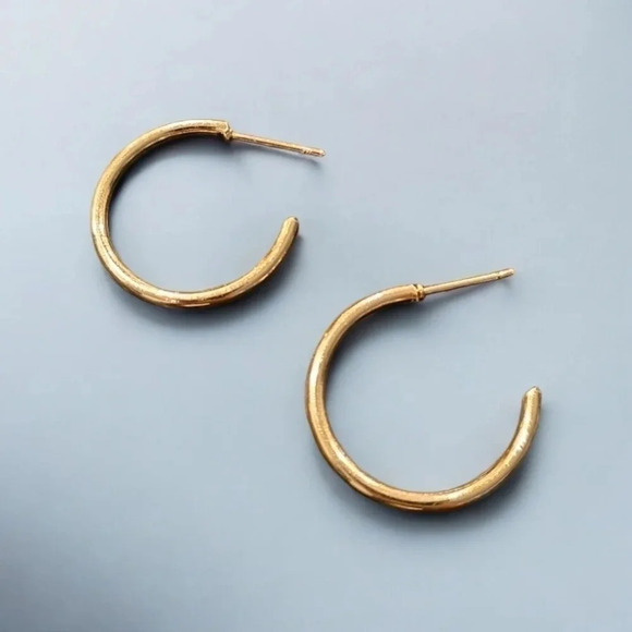 Gold Plated Hoop Earrings - Picture 2 of 2